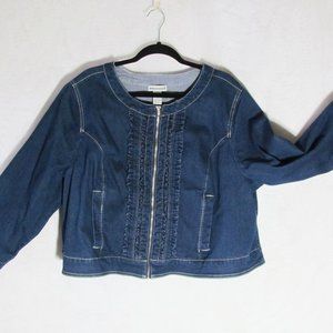 JESSICA LONDON 22 Zippered Blue Jean Jacket